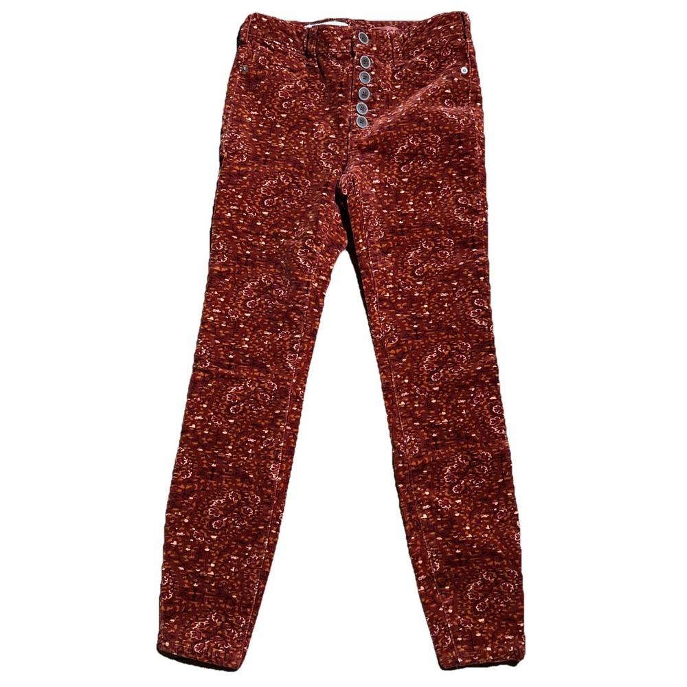 Anthropologie Pilcro High Rise Skinny Button Fly Corduroy‎ Pants Women's 25